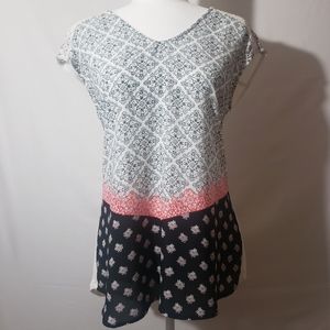 Maurices Cap Sleeve Floral V-Neck Top